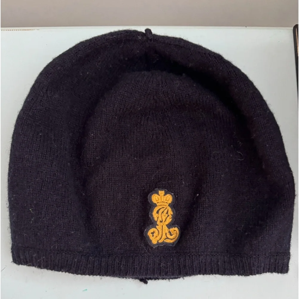 Ralph Lauren girls navy beret size 4-6X 100% wool